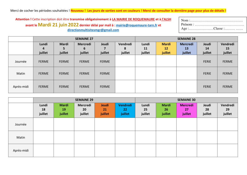 1 - Fiche inscription ALSH été 2022-2