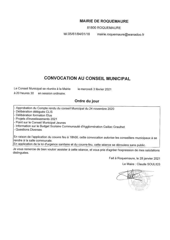 convocation conseil