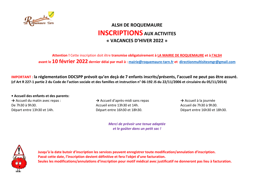 Fiche inscription ALSH hiver 2022-1