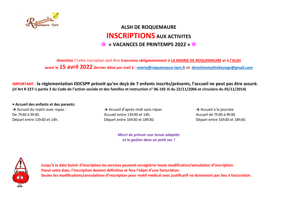 Fiche inscription ALSH printemps 2022-1