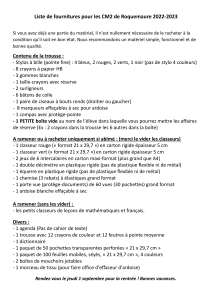 1 CM2 Liste de fournitures pour les CM2 de Roquemaure 2022-1