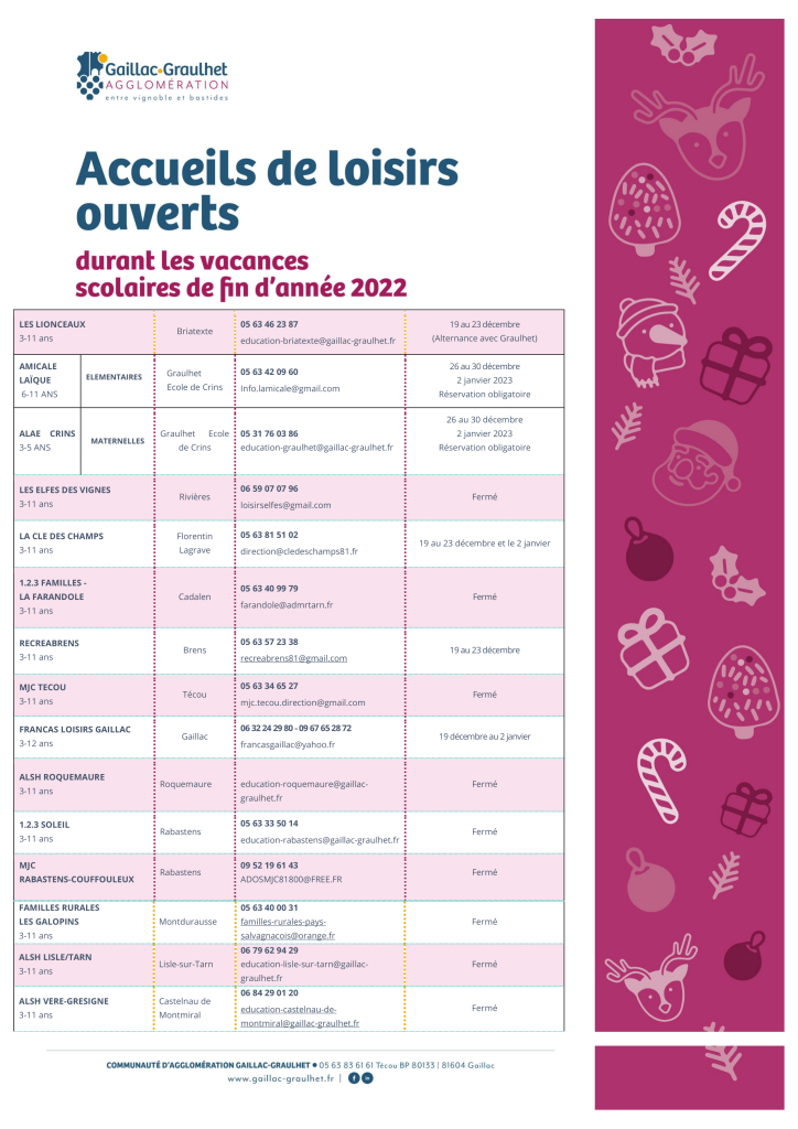 Affiche Vacances fin année 2022-1