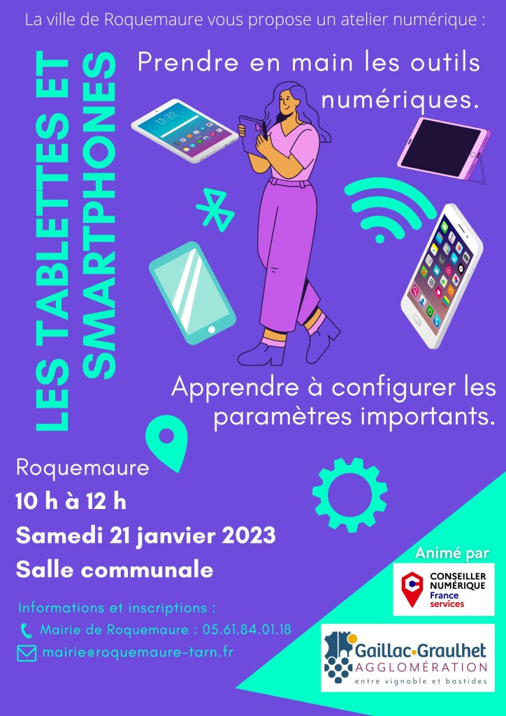 affiche de Roquemaure atelier tablettesmartphone