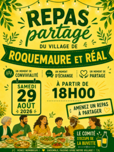 Repas partagé du village Roquemaure et Réal
