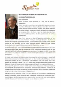 LE MOT DU MAIRE